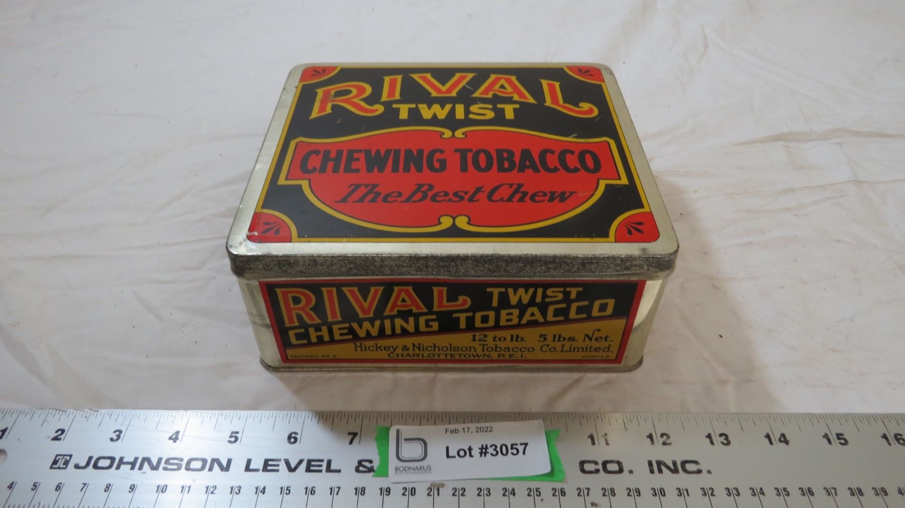 Rival twist chewing tobacco tin 5lbs