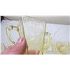 Image 6 : 10 piece tea service amber yellow Lorrain depression glass
