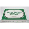 Image 1 : Motor vehicle inspection aluminum sign - 14.5x24 - double sided
