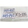 Image 1 : (3) Ontario license plates