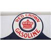 Image 2 : Red Crown gasoline flanged porcelain sign - 24x28.5