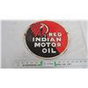 Image 1 : Red Indian motor oil porcelain sign - 12" diameter
