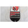 Image 3 : Red Indian motor oil porcelain door push - 4" x 12"