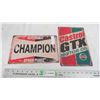 Image 1 : Castrol GTX + Champion spark plugs tin signs - 7.75x11.75