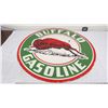 Image 7 : Buffalo gasoline porcelain sign - 30" diameter - double sided