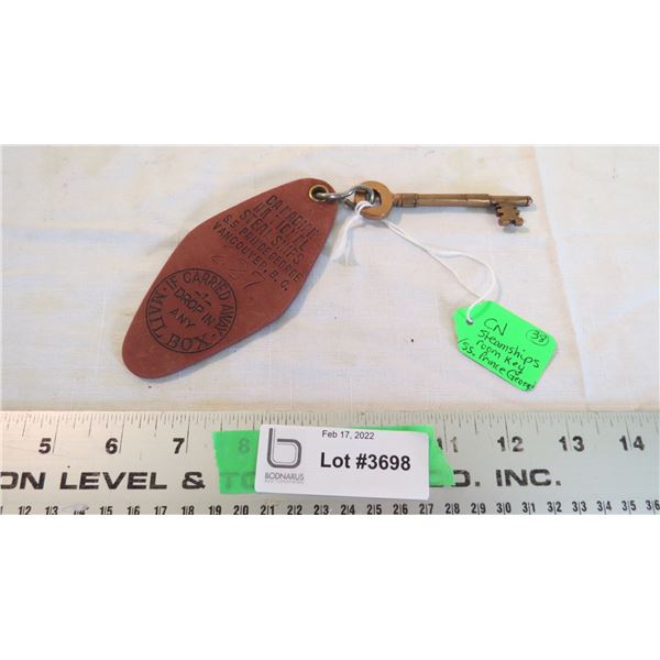 CN Steamships room key - SS Prince George