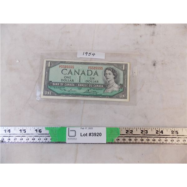 1954 Canadian dollar bill