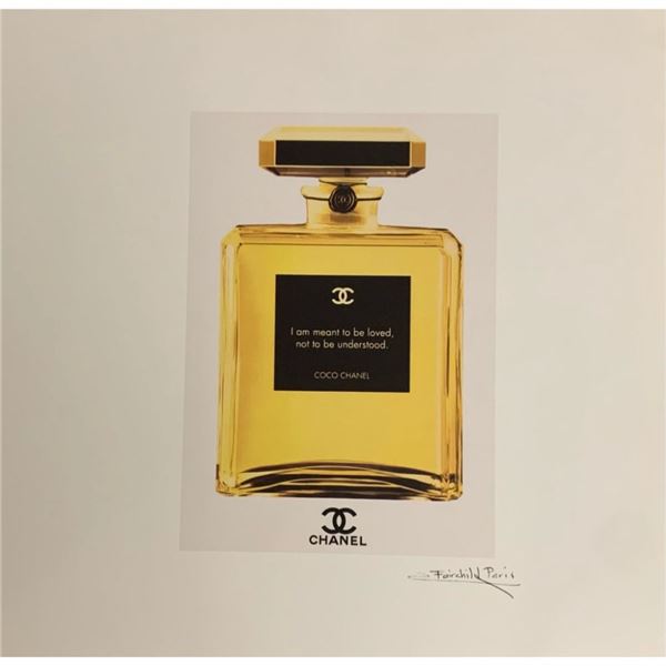 Rare, Limited Edition Chanel No. 5 Parfum Bottle w/ CoCo Chanel Quote Fairchild Paris Collection