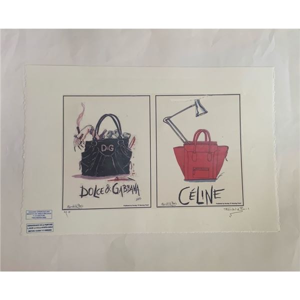 Dolce & Gabbana x  Celine Handbags Fairchild Paris Print Art Collection