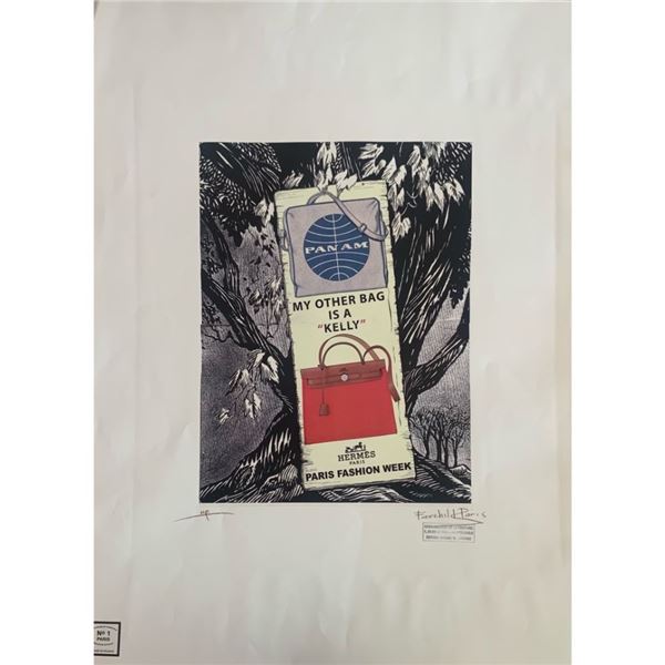 Hermès Birkin Bag x Pan Am Airlines Fairchild Paris Print Art Collection