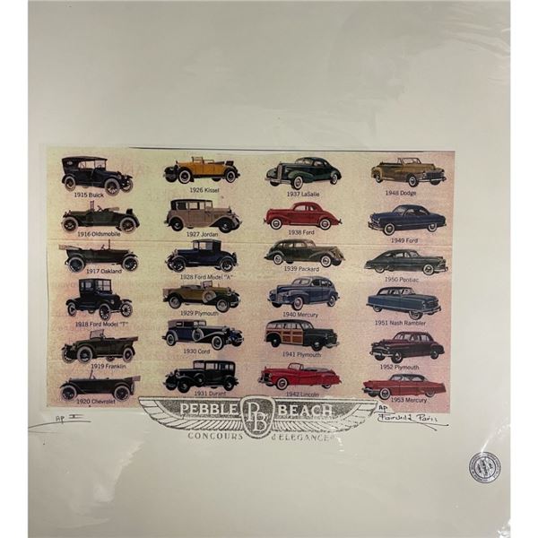 Pebble Beach Concours d'Elegance Fairchild Paris Print Art Collection