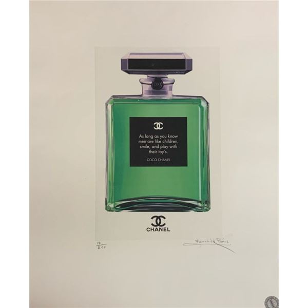 Rare, Limited Edition Chanel No. 5 Parfum Bottle w/ CoCo Chanel Quote Fairchild Paris Collection
