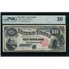 Image 1 : 1880 $10 Jackass Legal Tender Note PMG 30