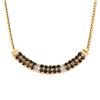 Plated 18KT Yellow Gold 2.25ctw Black Sapphire and Diamond Pendant with Chain