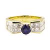 Image 2 : 2.45 ctw Blue Sapphire And Diamond Ring - 18KT Yellow Gold