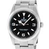 Image 1 : Rolex Mens Stainless Steel Black Dial Oyster Band 36mm Explorer Wristwatch