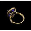 Image 3 : 9.00 ctw Tanzanite and Diamond Ring - 14KT Yellow Gold