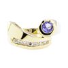 Image 2 : 0.55 ctw Blue Sapphire and Diamond Ring - 14KT Yellow Gold