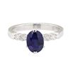 Image 2 : 2.07 ctw Sapphire and Diamond Ring - 14KT White Gold