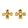 Image 2 : Chanel Gold Camelia Earrings