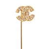 Image 2 : Chanel Gold CC Rhinestone Pin