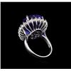 Image 3 : 14KT White Gold GIA Certified 16.98 ctw Tanzanite and Diamond Ring