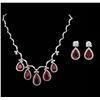 Image 1 : GIA Cert 44.80 ctw Ruby and Diamond Suite - 18KT White Gold