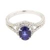 Image 2 : 1.98 ctw Sapphire and Diamond Ring - 14KT White Gold