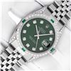 Image 2 : Rolex Mens Stainless Steel Diamond Lugs Green Diamond & Emerald Datejust Wristwa