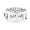 Image 3 : 1.61 ctw Multi-Colored Sapphire and Diamond Ring - 14KT White Gold