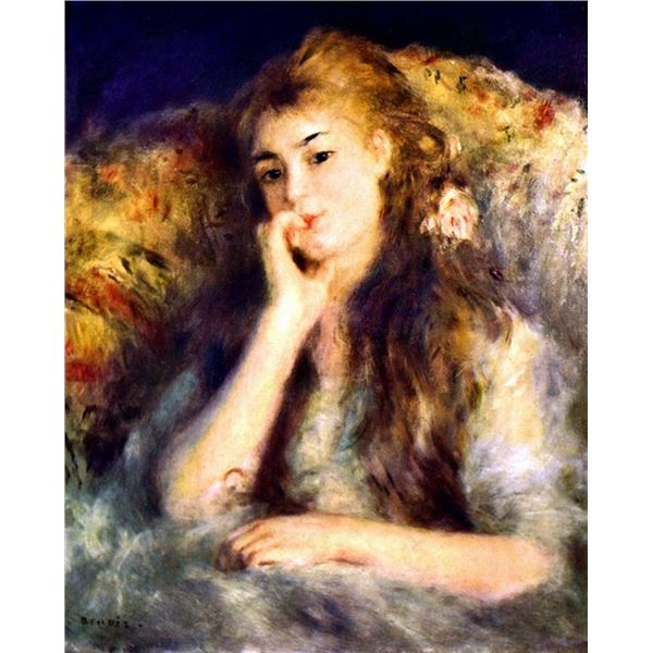 Renoir - Portrait Of A Girl In Thoughts