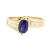 Image 2 : 1.38 ctw Blue Sapphire and Diamond Ring - 14KT Yellow Gold