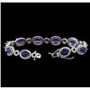 Image 3 : 14KT White Gold 8.85 ctw Sapphire and Diamond Bracelet