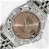 Image 1 : Rolex Ladies Stainless Salmon Roman Pyramid Diamond Datejust Wristwatch With Rol