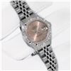 Image 3 : Rolex Ladies Stainless Salmon Roman Pyramid Diamond Datejust Wristwatch With Rol