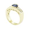 Image 4 : 1.37 ctw Square Cushion Brilliant Blue Sapphire And Diamond Ring - 14KT Yellow G