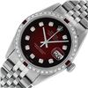 Image 3 : Rolex Mens Stainless Steel Red Vignette Diamond & Ruby 36MM Datejust Oyster Perp