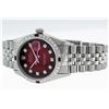 Image 9 : Rolex Mens Stainless Steel Red Vignette Diamond & Ruby 36MM Datejust Oyster Perp