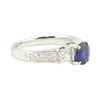 Image 1 : 2.38 ctw Round Brilliant Blue Sapphire And Diamond Ring - 18KT White Gold