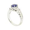 Image 4 : 2.38 ctw Round Brilliant Blue Sapphire And Diamond Ring - 18KT White Gold