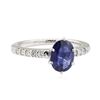 Image 1 : 1.25 ctw Sapphire and Diamond Ring - 14KT White Gold