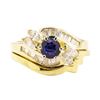 Image 2 : 1.44 ctw Blue Sapphire And Diamond Ring And Band - 14KT Yellow Gold