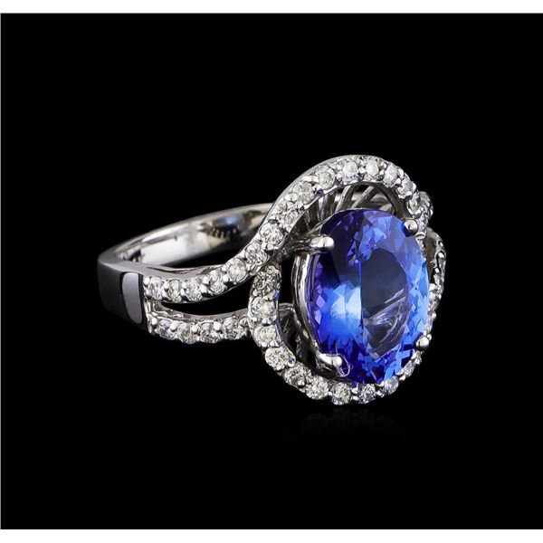 3.00 ctw Tanzanite and Diamond Ring - 14KT White Gold