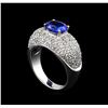 Image 4 : 14KT White Gold 1.85 ctw Tanzanite and Diamond Ring