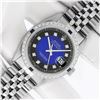 Image 2 : Rolex Mens Stainless Steel Blue Vignette Diamond & Sapphire Datejust Wristwatch