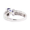 Image 3 : 1.36 ctw Sapphire and Diamond Ring - 14KT White Gold