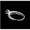 Image 3 : 0.75 ctw Pink Tourmaline and Diamond Ring - 14KT White Gold