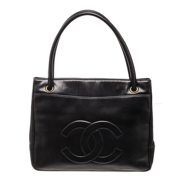 Chanel Black Leather CC Shoulder Bag