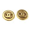 Image 1 : Chanel Gold CC Round Earrings