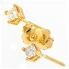 Image 5 : New 14K Yellow Gold Princess Cut Solitaire Stud Earrings